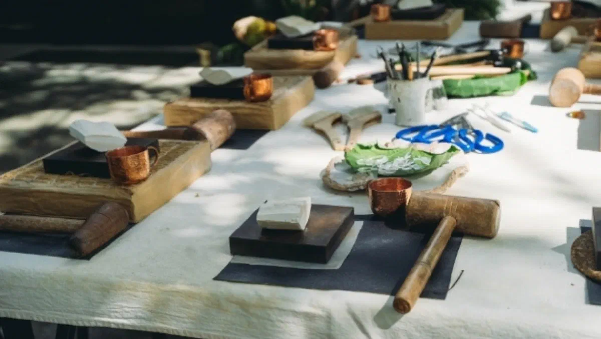 陶錫工藝工作室的錫工藝體驗桌